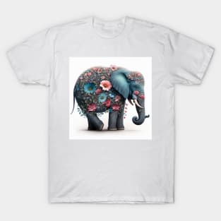 Beautiful Flowered Elephant T-Shirt